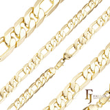 Cadenas de oro de 14 quilates con eslabones Figaro clásicos [Ancho >9 mm]