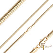 Cadenas Serpiente esqueleto plano bañadas en Oro Blanco, Oro 14K, Oro Rosa