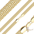 Three way link Cuban chains plated in 14K Gold, Rose Gold two tone