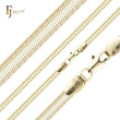 Flat Snake flank cross hammered chains plated in 14K Gold, Rose Gold, two tone