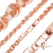 Cuádruple cuatro cadenas de eslabones tipo cable rolo chapadas en Oro 14K, oro rosa