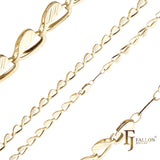 Cadenas de acero con eslabones elegantes de corazón y hojas chapadas en oro blanco, oro de 14 quilates, oro rosa, dos tonos