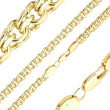 Cadenas de eslabones rolo dobles con resorte Bismarck chapadas en oro blanco, oro de 14 quilates