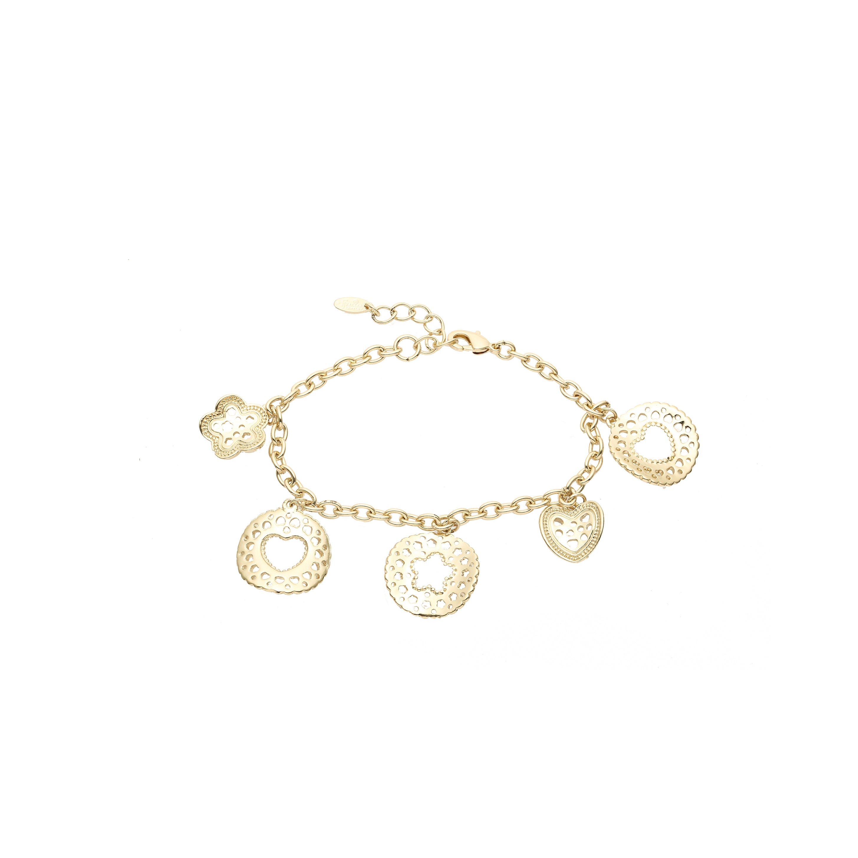 Pulseras de eslabones elegantes chapadas en oro de 14 quilates.