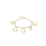 Pulseras de eslabones elegantes chapadas en oro de 14 quilates.