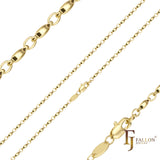 {Personalizar} Cuentas y cadenas de eslabones rolo bañadas en oro de 14 quilates