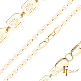 {Customize} Snowflake star sign fancy link chains plated in 14K Gold, Rose Gold two tone