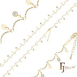 Cadenas de tobilleras de piedra blanca con eslabones de barra chapados en Oro 14K, oro rosa