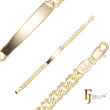 Pulseras grabables de eslabones ID Rombo para hombre chapadas en Oro 14K