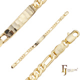 Pulseras identificativas de hombre Figaro link chapadas en oro de 14K colores