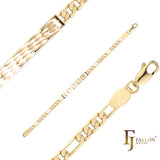 Pulseras identificativas de hombre Figaro link chapadas en oro de 14K colores