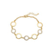 Pulseiras com elos extravagantes em círculos de ouro CZ 14K branco pavimentado