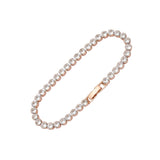 Pulseras Cluster de tenis de lujo chapadas en Oro de 14K, colores Oro Rosa