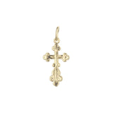 Eastern Orthodox Russian budded pendant in 14K Gold, Rose Gold & White Gold plating colors