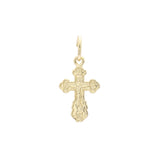 Eastern Orthodox Russian budded pendant in 14K Gold, Rose Gold & White Gold plating colors