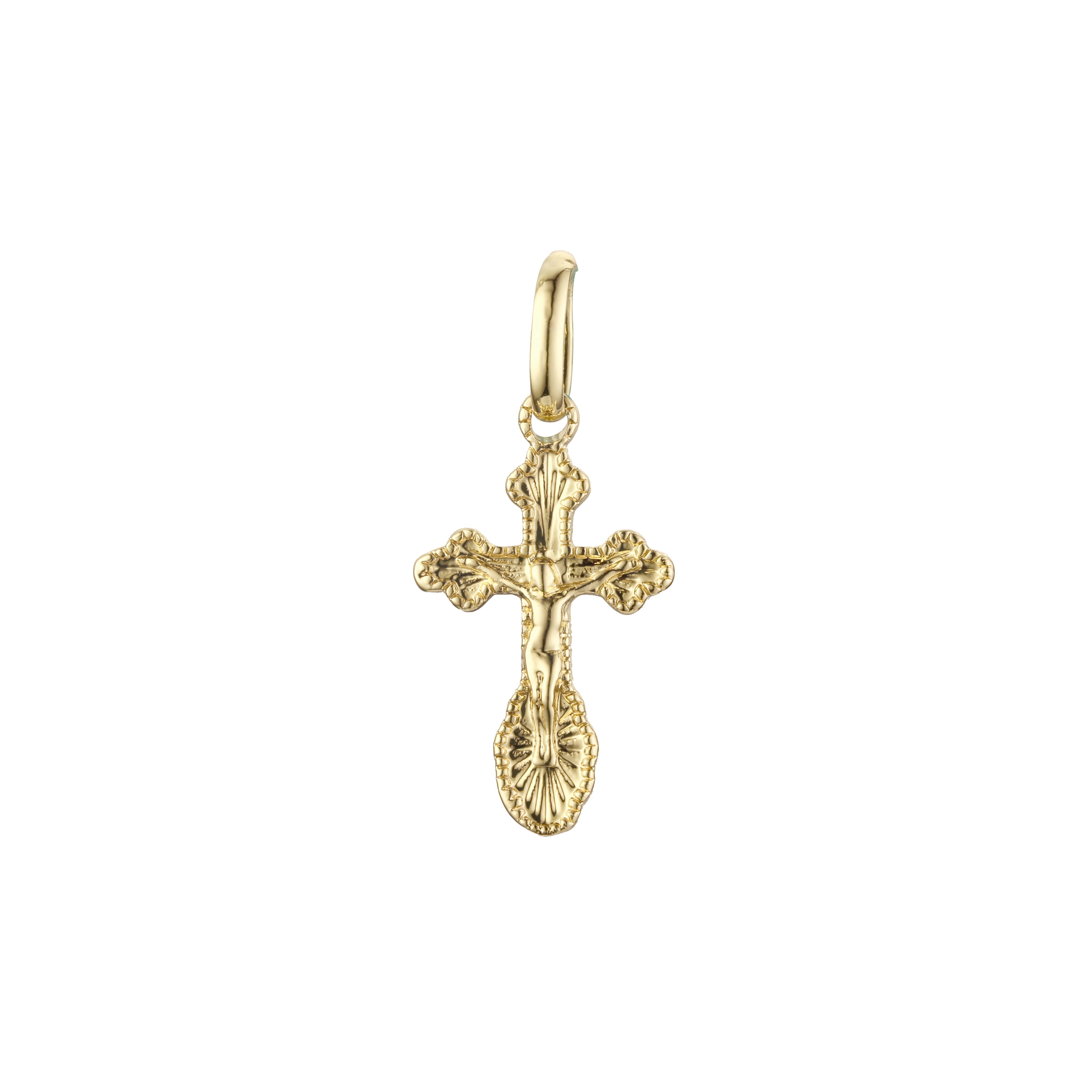 Eastern Orthodox Russian budded pendant in Rose Gold two tone, 14K Gold plating colors