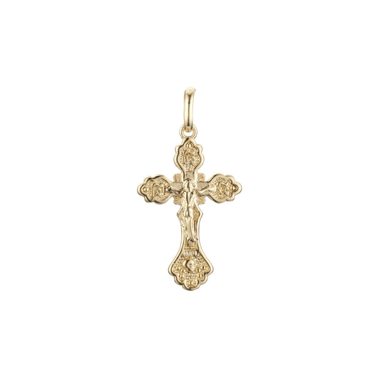 Eastern Orthodox Russian budded pendant in Rose Gold & 14K Gold plating colors