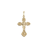 Eastern Orthodox Russian budded pendant in Rose Gold & 14K Gold plating colors