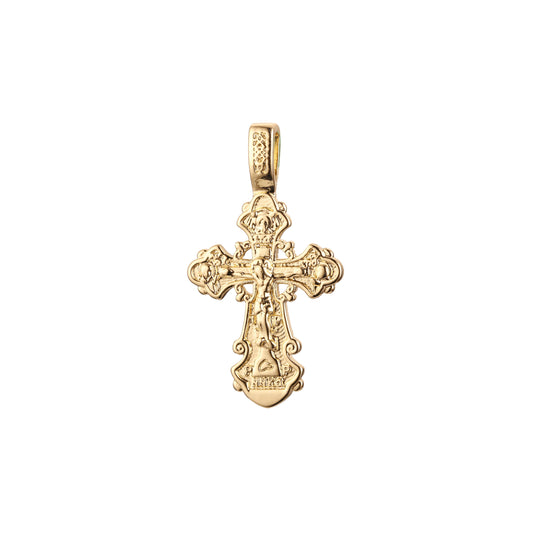Eastern Orthodox Russian budded pendant in Rose Gold & 14K Gold plating colors