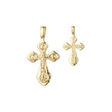 Eastern Orthodox Russian budded pendant in Rose Gold two tone, 14K Gold plating colors