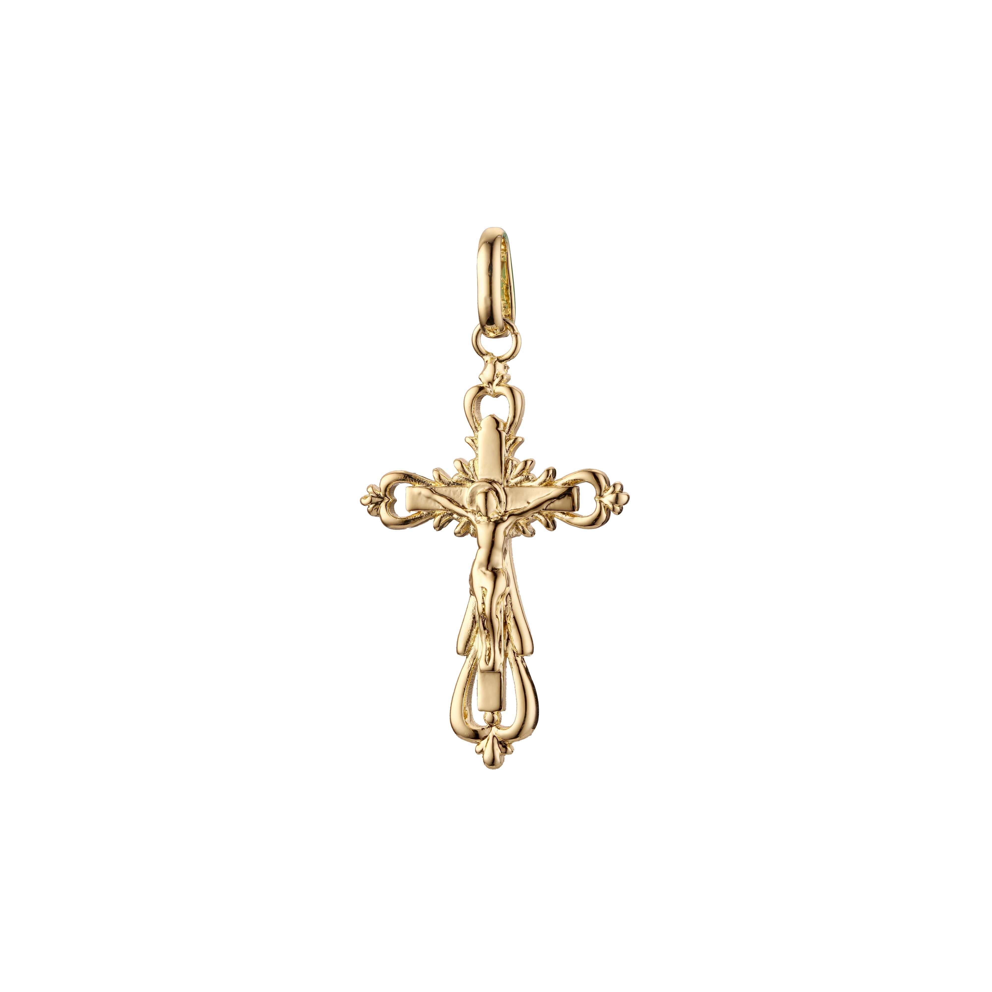 Eastern Orthodox Russian budded pendant in Rose Gold & 14K Gold plating colors