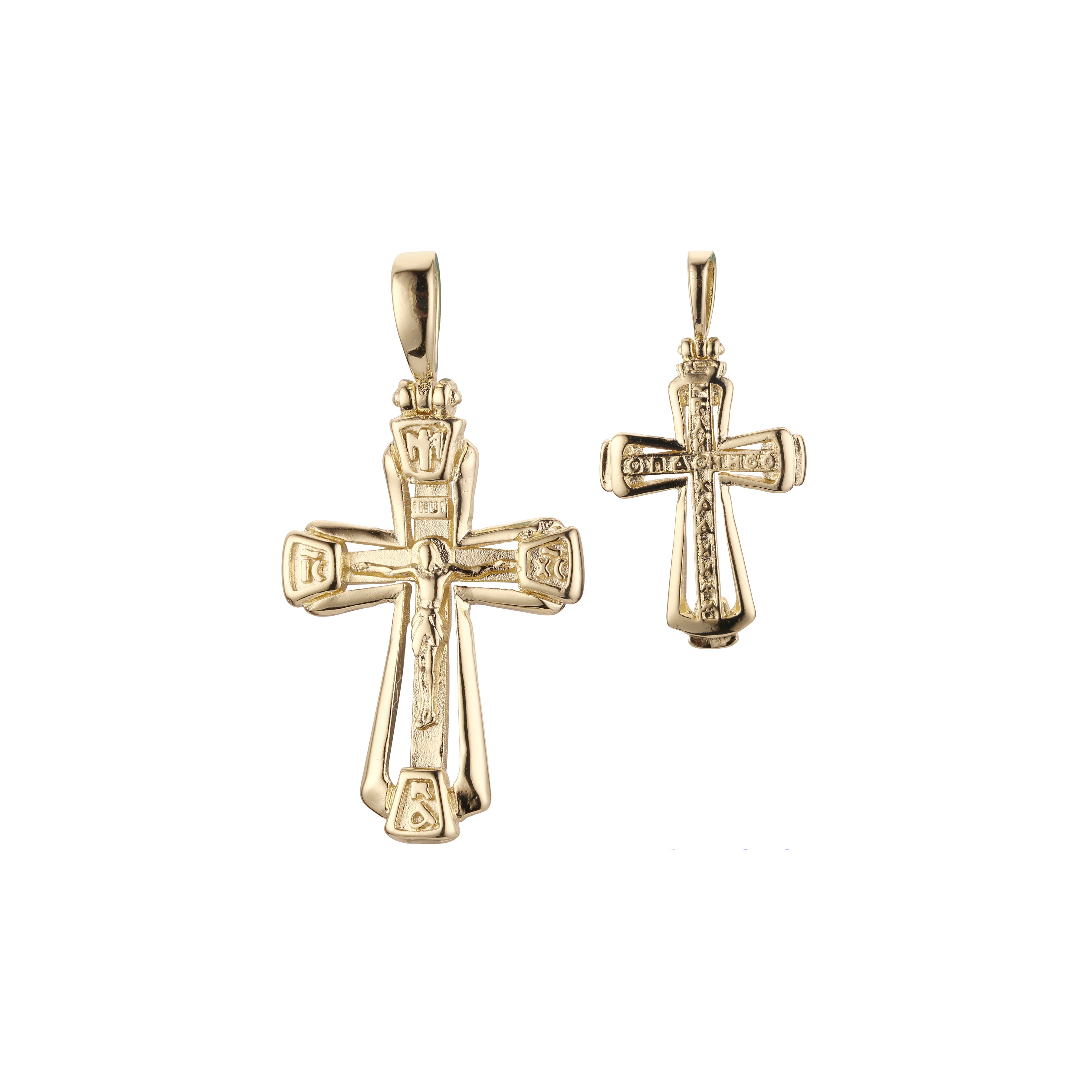 maltese Eastern Orthodox Russian pendant in Rose Gold two tone, 14K Gold plating colors