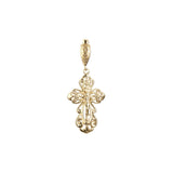 Eastern Orthodox Russian budded pendant in Rose Gold two tone, 14K Gold plating colors