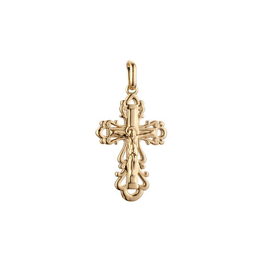 Eastern Orthodox Russian budded pendant in Rose Gold & 14K Gold plating colors