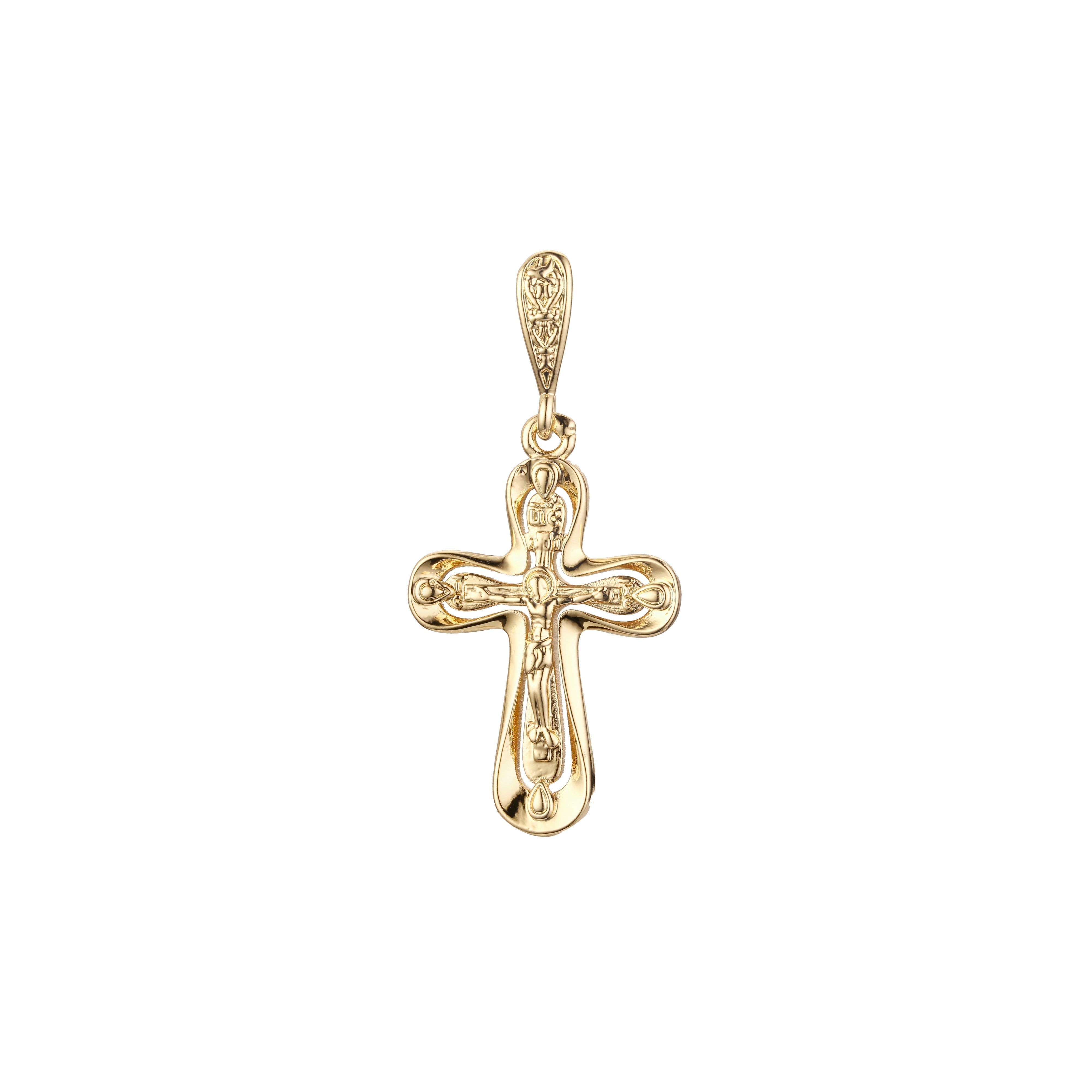 Eastern Orthodox Russian pendant in Rose Gold, 14K Gold plating colors