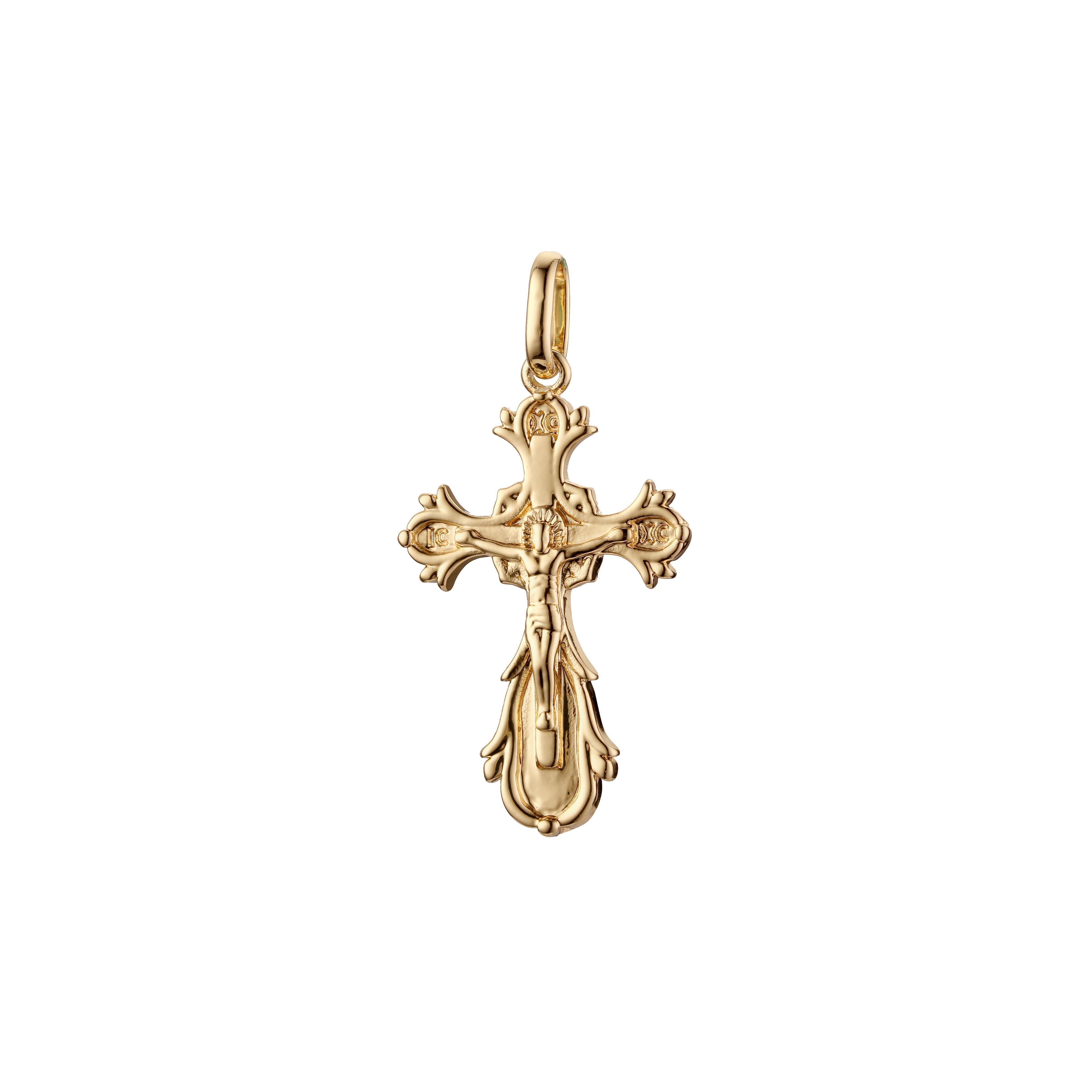 Maltese Eastern Orthodox Russian pendant in Rose Gold two tone, 14K Gold plating colors