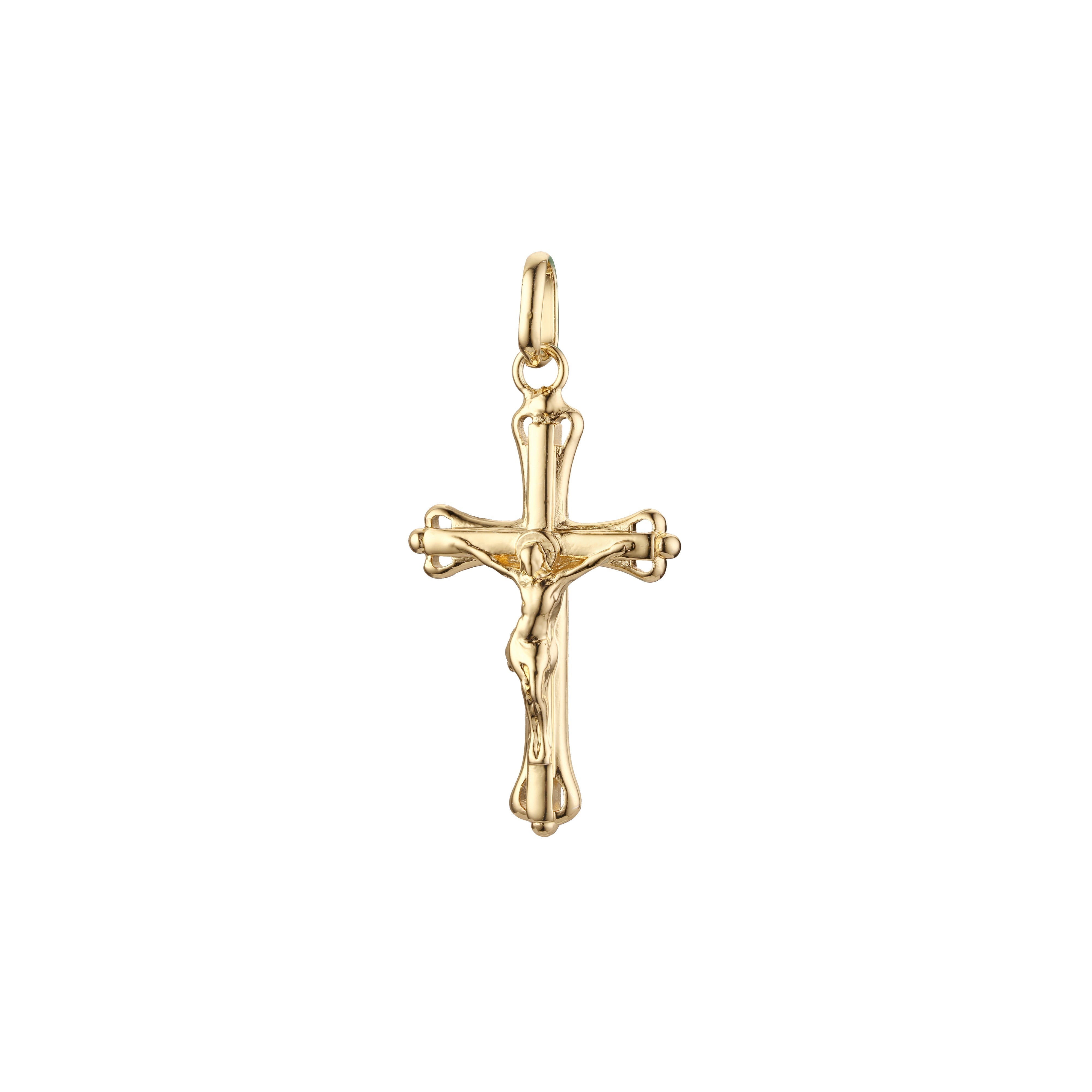 Eastern Orthodox Russian budded pendant in Rose Gold & 14K Gold plating colors