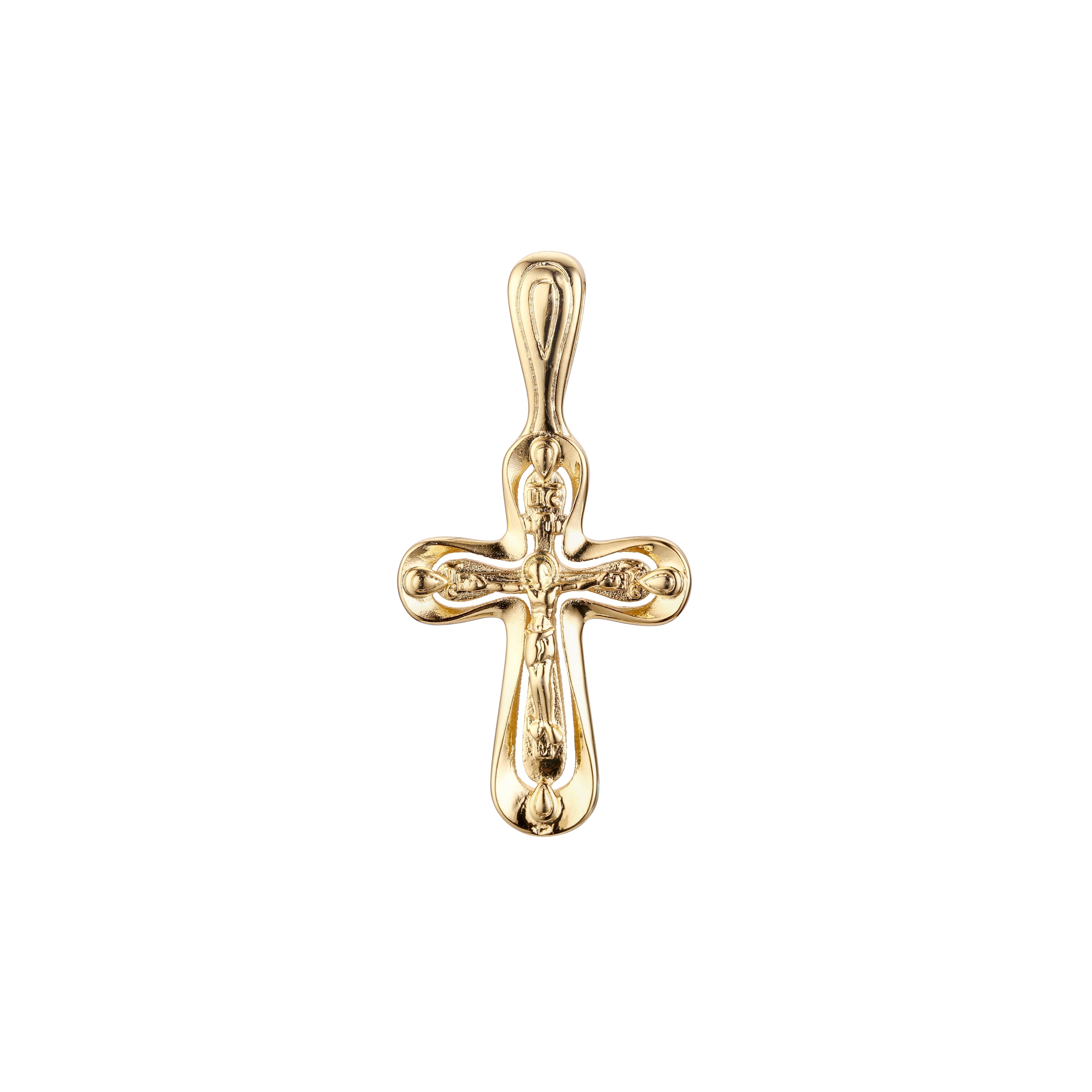 Eastern Orthodox Russian pendant in Rose Gold two tone, 14K Gold plating colors