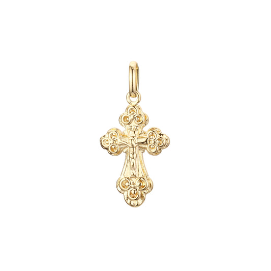 Eastern Orthodox Russian budded pendant in Rose Gold & 14K Gold plating colors
