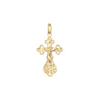 Orthodox cross budded pendant in 14K Gold, Rose Gold & White Gold plating colors