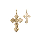 Eastern Orthodox Russian budded pendant in Rose Gold two tone, 14K Gold plating colors