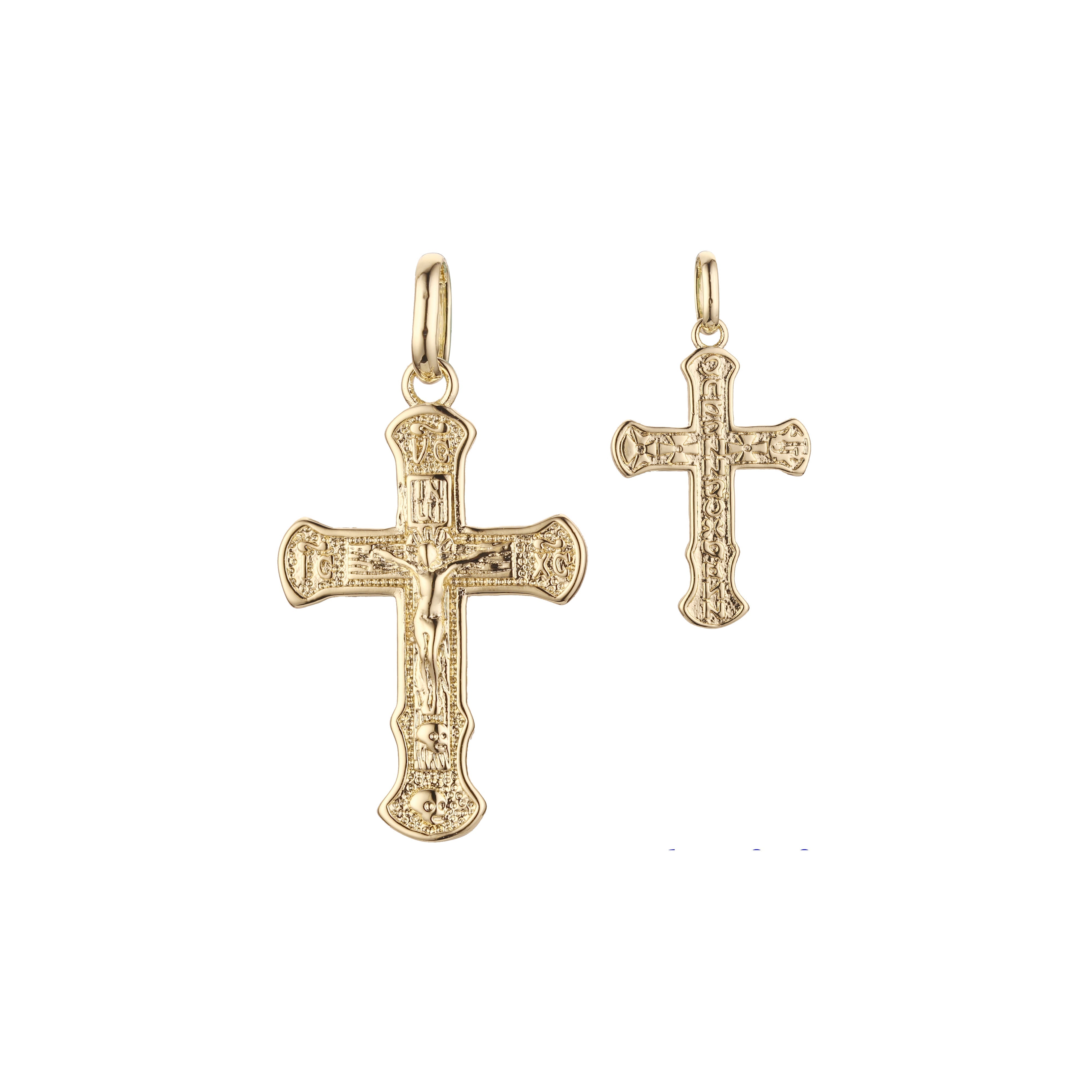 Eastern Orthodox Russian budded pendant in Rose Gold two tone, 14K Gold plating colors