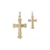 Eastern Orthodox Russian budded pendant in Rose Gold two tone, 14K Gold plating colors