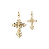 Eastern Orthodox Russian budded pendant in Rose Gold two tone, 14K Gold plating colors