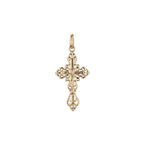 Eastern Orthodox Russian budded pendant in 14K Gold, Rose Gold two tone & White Gold plating colors