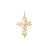 Eastern Orthodox Russian budded pendant in 14K Gold, Rose Gold two tone & White Gold plating colors