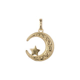 Islamischer Anh?nger des Mondes und des Tempels aus 14-kar?tigem Gold und Ros¨¦gold in zwei Farbt?nen
