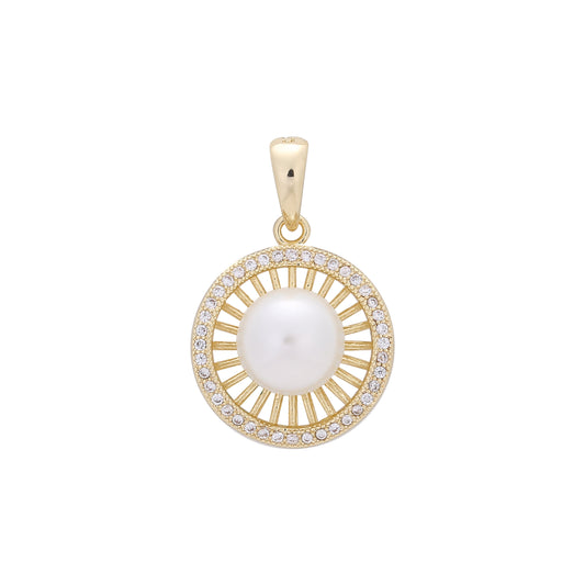 pingente de pérola de ouro 14K