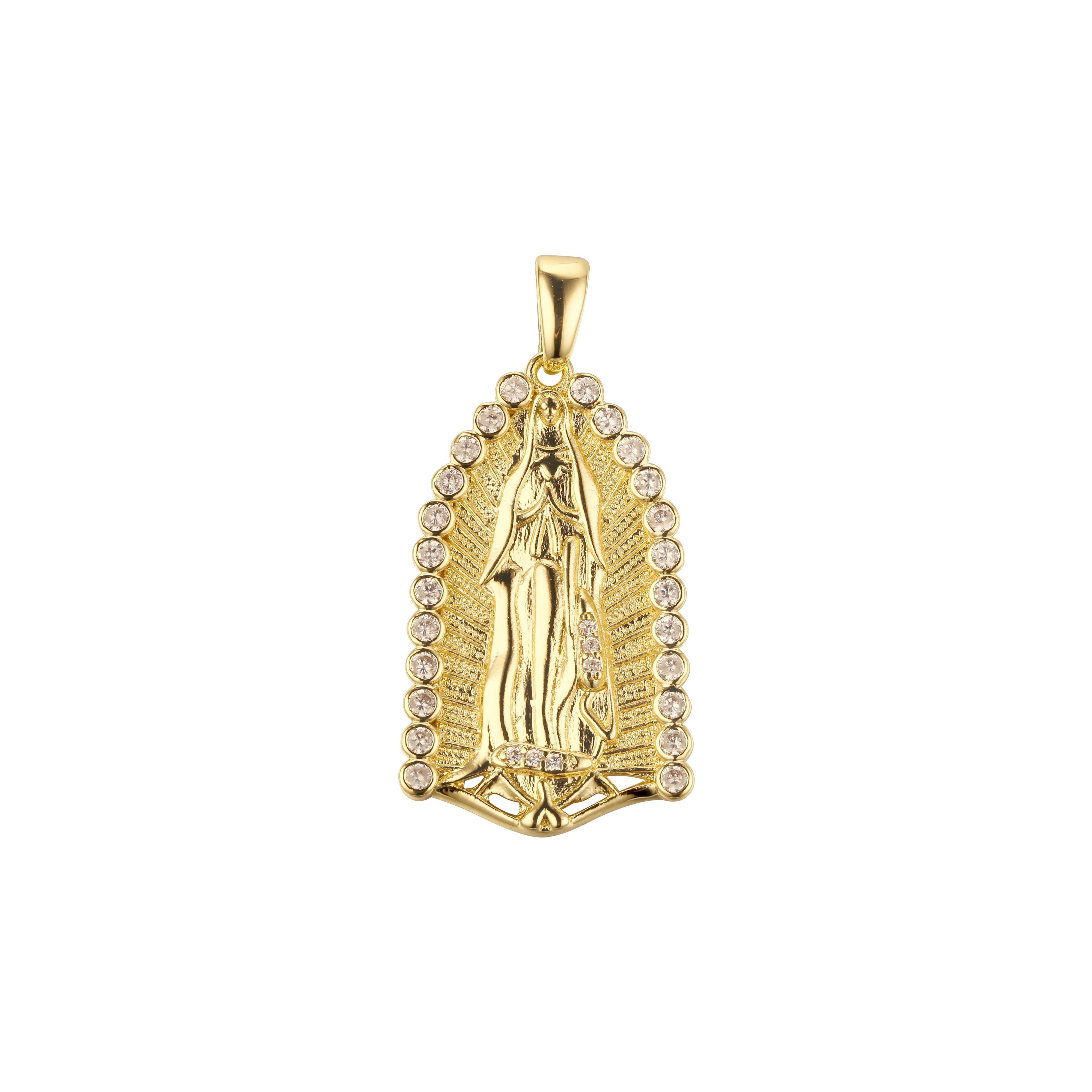 グアダルーペの聖母マリア ペンダント 14K ゴールドメッキ