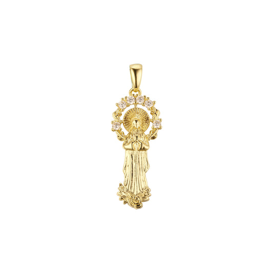 Pingente Virgem Maria de Guadalupe banhado em ouro 14K