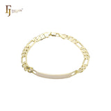Pulseras de identificación para hombre de oro de 14 quilates
