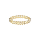Pulseras de círculos de doble rombo chapados en oro de 14K, colores oro rosa.
