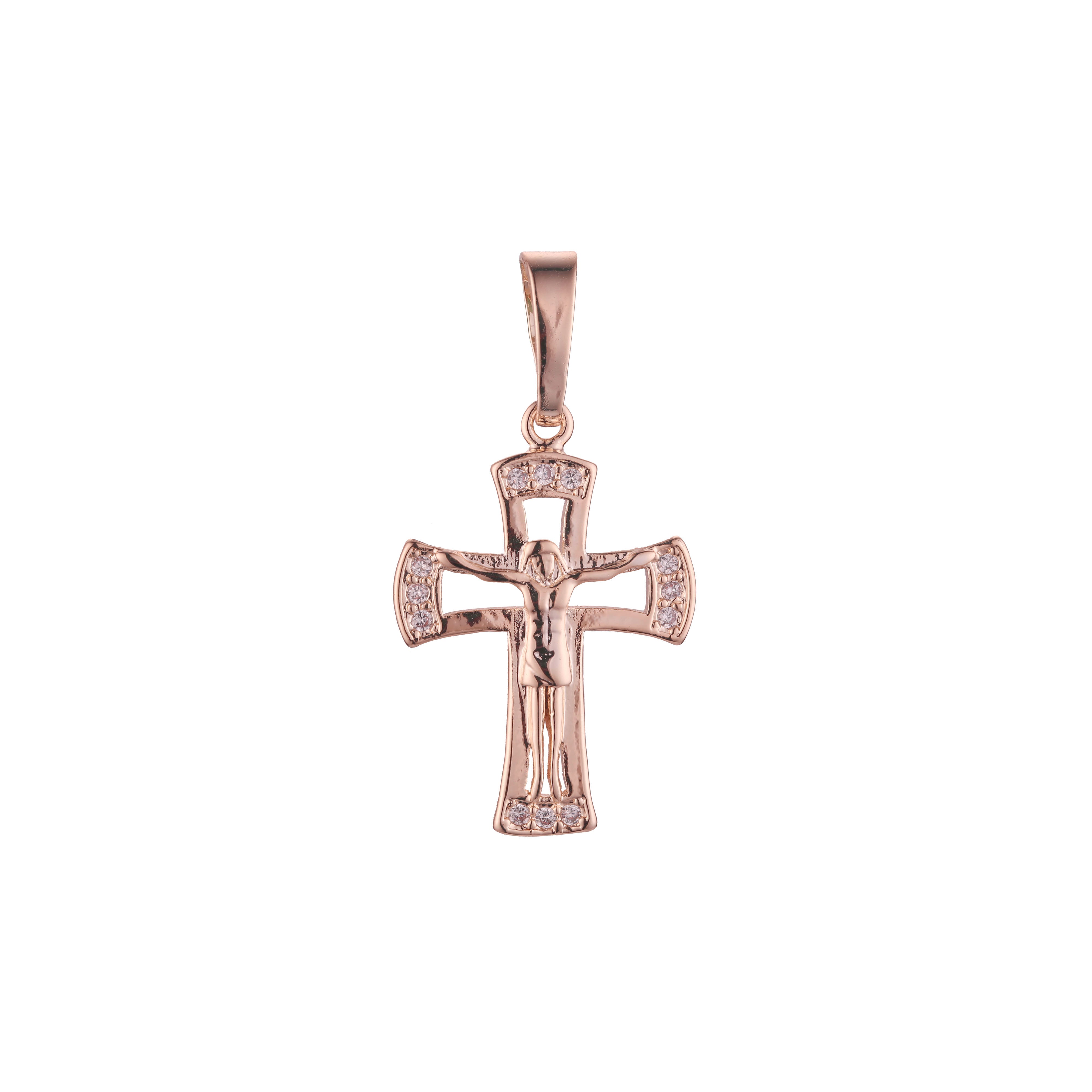 Maltese Eastern Orthodox Russian pendant in Rose Gold, 14K Gold plating colors