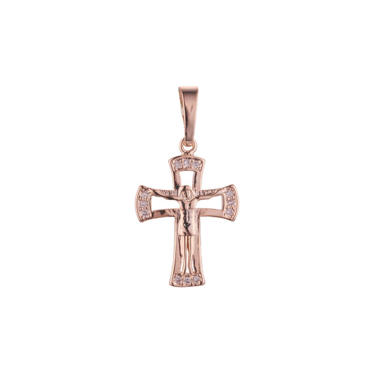 Maltese Eastern Orthodox Russian pendant in Rose Gold, 14K Gold plating colors