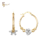 Серьги-кольца Star Beads из 14-каратного золота и розового золота двухцветные