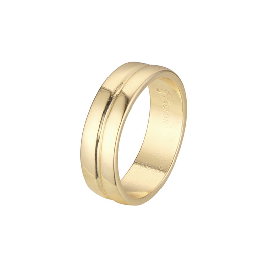 Anillos de boda de doble banda en Oro 14K, colores con baño de oro rosa.
